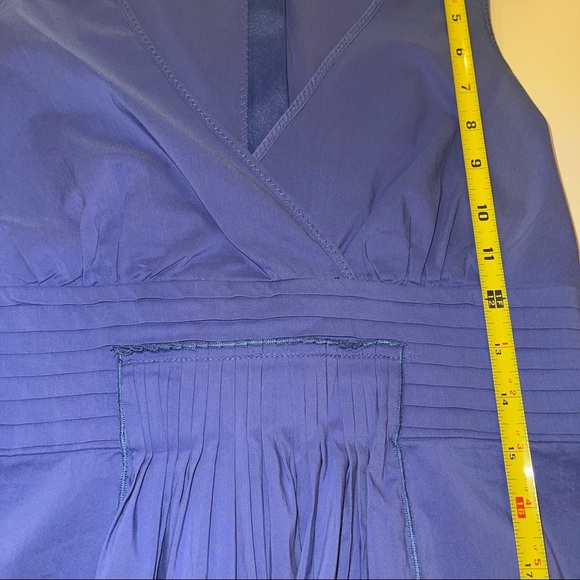 BCBGMAxAzria Chambra Blue V Neck Peplum Top XS - Picture 8 of 12